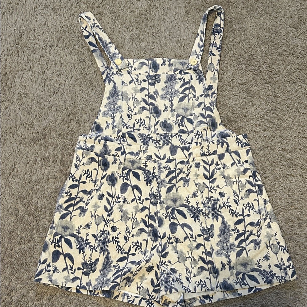 Cider Blue and White Floral Jumpsuit